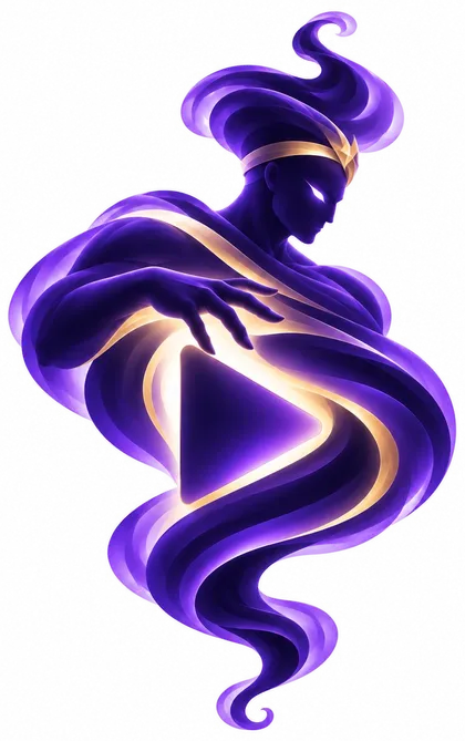 Camera Genie logo: a genie rising from purple smoke, holding a glowing play button